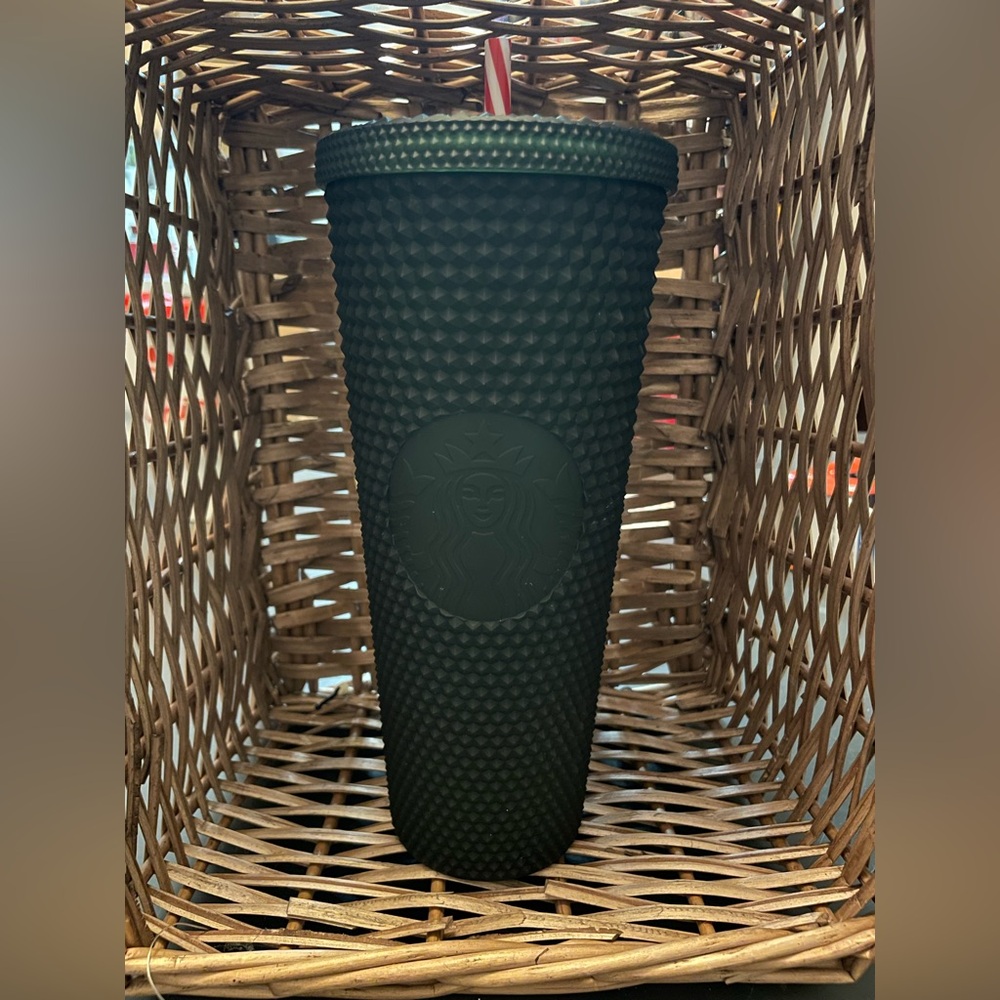 Starbucks Studded Matte Dark Green 24 oz Tumbler Cold Cup Venti - Picture 2 of 4